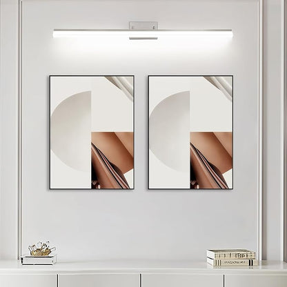 48 inch Bathroom Vanity Light, LED Modern Bathroom Light Fixtures Over Mirror, Dimmable 46W 5000K Cool White Vanity Lighting Fixture, Brushed Nickel Adjustable Vanity Light Bar-UL Certified