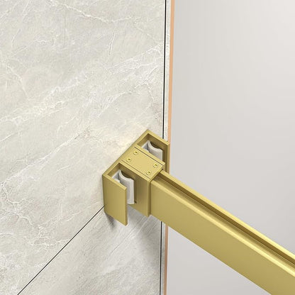 Frameless Shower Door,55-60" W x 76" H Sliding Glass Shower Door,5/16"(8mm) Thick Tempered Clear Glass with Explosion-Proof Film Nano Coating,Waterproof Strip,Brushed Gold
