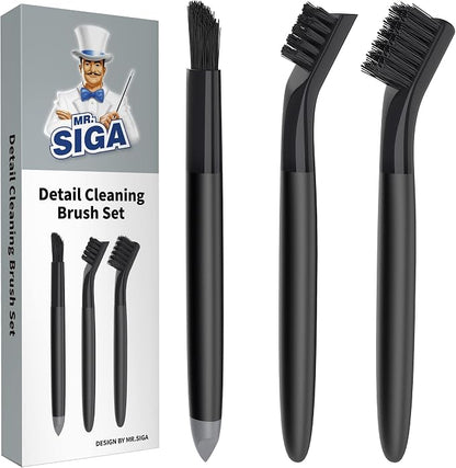 MR.SIGA Grout Cleaner Brush Set, Detail Cleaning Brush Set for Tiles, Sinks | Grout scub brush, small grout cleaning brush for crevice