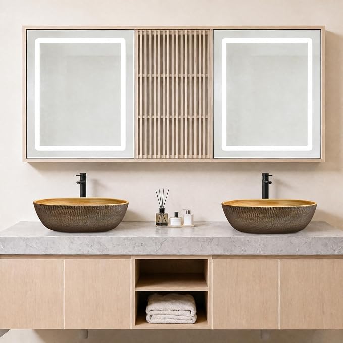 18.9" x 13.6'' Oval Vessel Sink, Retro Brown Ceramic Counter Sink | Hand-Colored Retro Brown Finish, Durable Ceramic, Oval Deep Basin, Above Counter Mount, Smooth Glaze For Easy Daily Cleaning