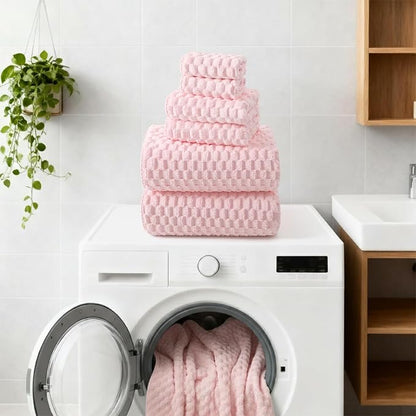 REDKISS Pink Microfiber Bath Towels Set - 35x70 Inches Oversized Bath Sheets, Extra Large Bath Towels Set for Adults, Super Soft Quick Dry Lint Free Absorbent Microfiber Shower Towels, 6 Pack