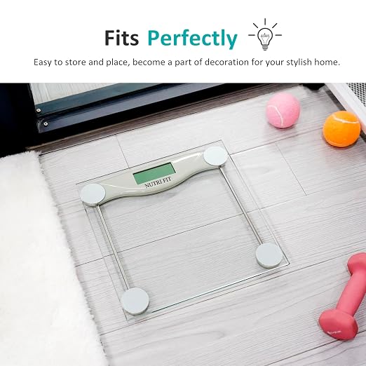 Bathroom Scale for Body Weight Digital Weighing Scale Grey | 0.2lb Steps, 330lb Capacity, Clear Screen, Step-On Technology, Accurate Electric Weight Loss Watcher, Included Battery, Gifts