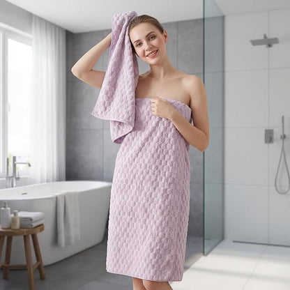 REDKISS 4 Pack Purple Microfiber Bath Towels - Large Shower Towels Set for Bathroom, Super Absorbent Towel Set of 4 Lagre, Quick Dry Bathroom Towel for Spa, Gym,Travel, Lint Free, Ultra Soft