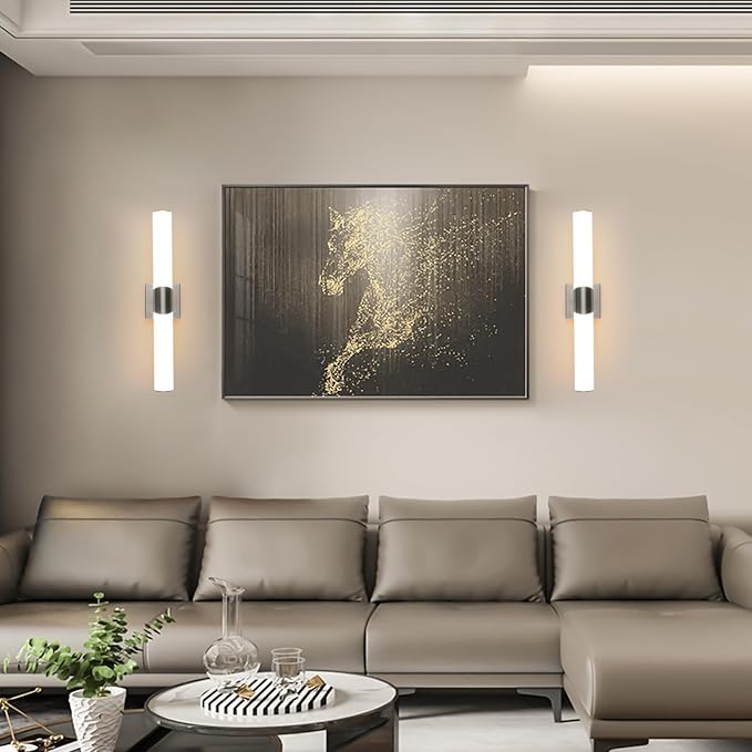 22" Brushed Nickel Bathroom Vanity Lights, Wall Lighting Fixtures | Modern Wall Light for Bathroom Bedroom Living Room Hallway