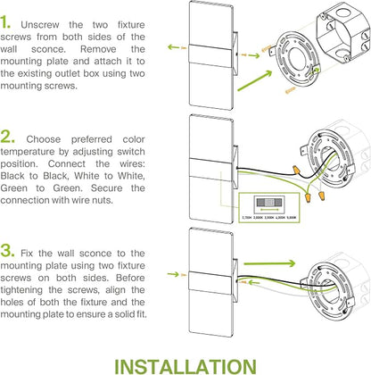 ASD 12 Inch Indoor LED Wall Sconce - 12W 2700K-5000K Dimmable Brushed Nickel Wall Sconce Lights for Living Room, Bedroom, Bathroom, Hallway - Modern Wall Sconces Hardwired, UL Interior Light
