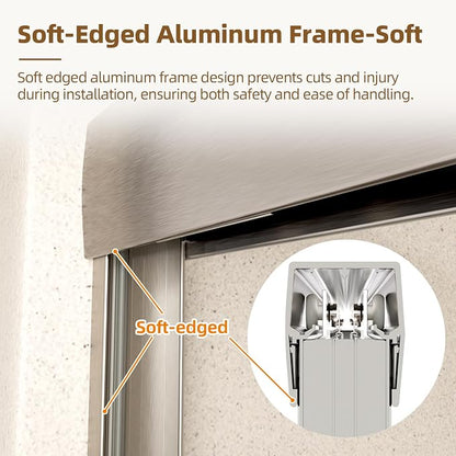 Royal Guard Double Sliding Shower Door 44-48" W x 72" H,Brush Nickel | 6mm SGCC Tempered Glass,Nano Coating Easy Clean,Walk-in Shower Use,Reversible Installation&Waterproof