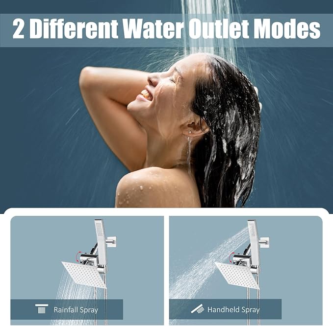Aolemi Shower Faucet Set System with Handheld 6 Inch Head Oil Rubbed Bronze | Shower Valve and Trim Kit,6 Inch Head and Handle Set,Handheld Spray,Bathroom Renovation or Remodeling