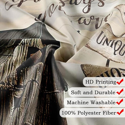 Western Barn Windmill Shower Curtain Sets for Bathroom, Rustic Inspirational Quotes Country Vintage Shower Curtains, Waterproof Farmhouse Bathroom Bathbub Decor Curtains with Hooks, 48X70IN