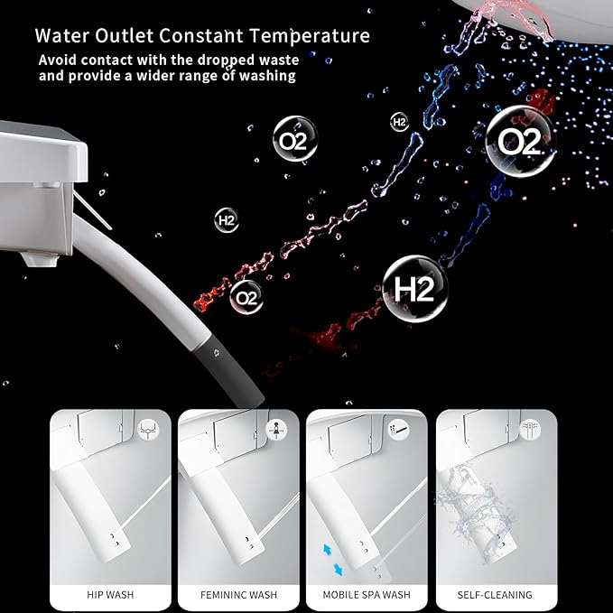 VIPOOO Smart Toilet with Bidet Built In- Automatic Tankless Modern Intelligent Toilet With User Definition, Foot Sensor Flush, Heated Seat, Warm Water Dryer VIP-01