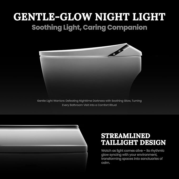 Smart Toilet with Heated Seat & Auto-Flush System - Foot Sensor Control, Adjustable Wash Modes, Built-In Water Tank (No Water Pressure Limits) for All Homes