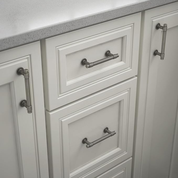 Franklin Brass Francisco (10-Pack) Cabinet Handles 3" Hole Center Vintage Pulls | Heirloom Silver Hardware Kitchen Door, Drawers, Dressers, Furniture P29520K-904-B