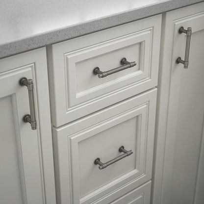 Franklin Brass Francisco (10-Pack) Cabinet Handles 3" Hole Center Vintage Pulls | Heirloom Silver Hardware Kitchen Door, Drawers, Dressers, Furniture P29520K-904-B
