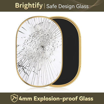Brightify Gold Oval Mirror for Bathroom 20x36 Inch, Metal Framed Bathroom Vanity Mirrors Gold, Modern Wall Mirror for Bedroom Living Room Wall Decorative Hang Vertical and Horizontal