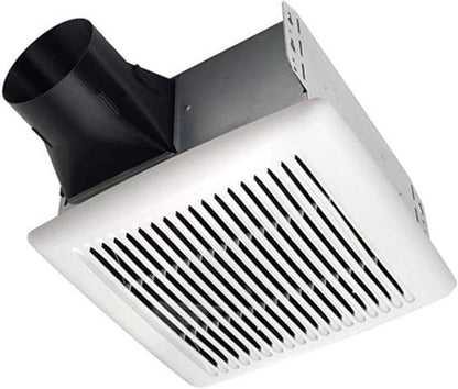 Broan-NuTone A80 Ventilation Fan with Roomside Installation, 80 CFM, 2.0 Sones White & AE110 Invent Flex ENERGY STAR Qualified Single-Speed Ventilation Fan, 110 CFM 1.0 Sones, White