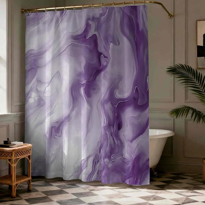Mocsicka Shower Curtains for Bathroom, Purple Marble Shower Curtain for Bathroom, Abstract Purple and White Shower Curtain Modern Art Decor Waterproof Bath Curtain for Modern Bath Decor, 72 X 72 Inch