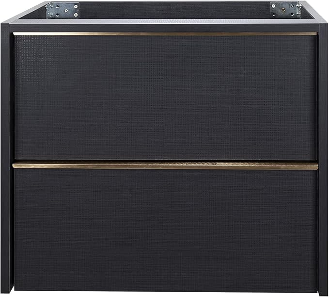 24 Inch Bathroom Vanity with Sink, Floating Vanity Bathroom, Modern Wall Mount Bathroom Cabinet, Double Drawers, Gold Handle, Suitable for All Kinds of bathrooms (Without Sink, 24")