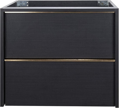 24 Inch Bathroom Vanity with Sink, Floating Vanity Bathroom, Modern Wall Mount Bathroom Cabinet, Double Drawers, Gold Handle, Suitable for All Kinds of bathrooms (Without Sink, 24")