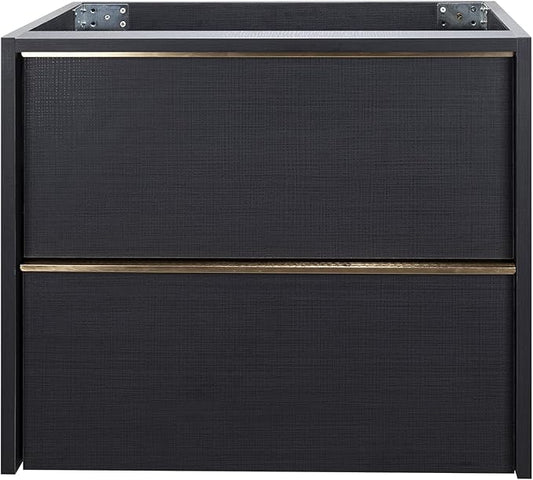 24 Inch Bathroom Vanity with Sink, Floating Vanity Bathroom, Modern Wall Mount Bathroom Cabinet, Double Drawers, Gold Handle, Suitable for All Kinds of bathrooms (Without Sink, 24")
