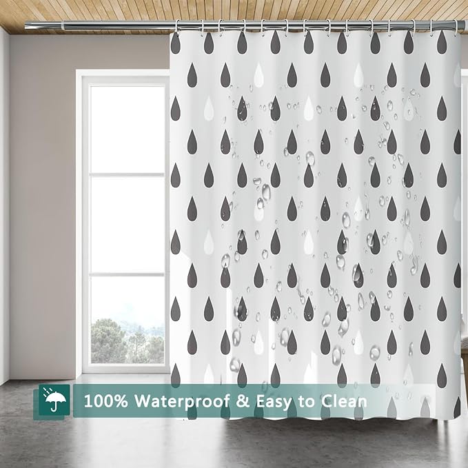 Shower Curtain Liner, 100% Waterproof Peva Shower Curtains with 3 Duty Heavy Bottom Magnets and 12 Rust Proof Grommets, 72x72 Weighted Shower Liner for Shower Stall, Bathtubs