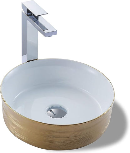 Fine Fixtures LUXURY VESSEL ROUND 15 X 15 BRUSHED GOLD