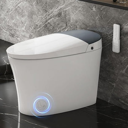 Smart Toilet with Bidet Built in, Bidet Toilet with Powerful Flush, Auto Open/close Lid, Foot Sensor Operation, Intelligent induction Heat Seat, Smart Toilet with instant Warm Water (ST-PLUS)