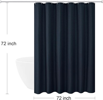 230GSM Navy Blue Shower Curtain, 72 X 72 | 230GSM Fabric Shower Curtain for Bathroom - Soft Cloth & Hotel Spa Luxury, Water Repellent, Machine Washable