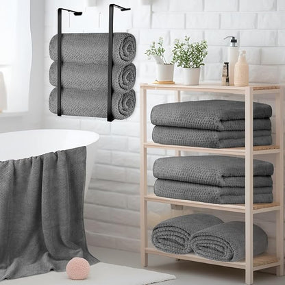 HOMEXCEL 6PK Bath Towel Set, 24x48 in, Absorbent&Quick Dry Towels for Hotel | Ultra Soft, Lightweight Towels for Bathroom, Spa and Beauty Parlor, Grey