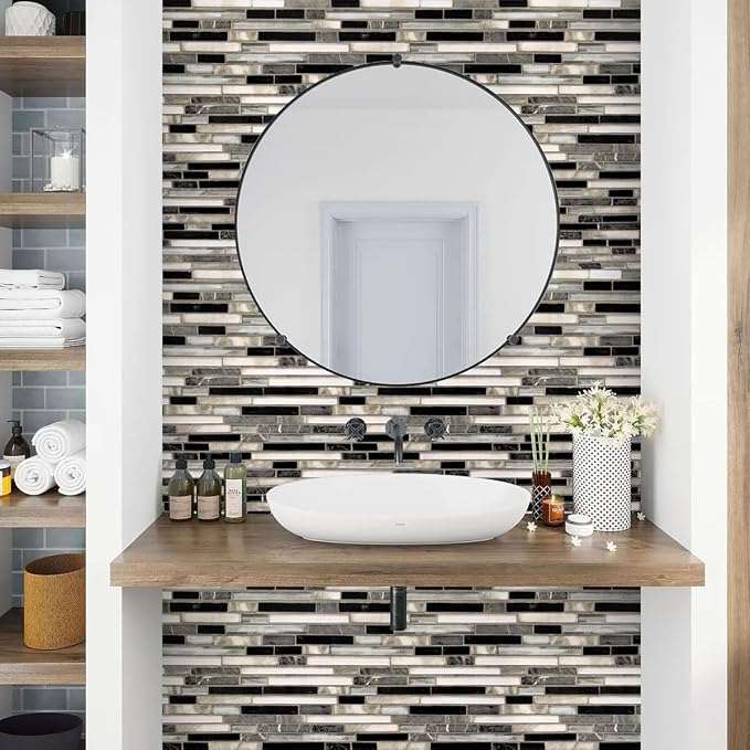 Livebor Backsplash Peel and Stick Wallpaper Kitchen Wallpaper17.7” x 393.7” | Kitchen Contact Paper Peel and Stick Wallpaper Backsplash Wallpaper Countertops Waterproof Wall Paper for Bathroom Tile Vinyl