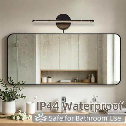 16" Plug in Bathroom Light Fixtures,Vanity Lights Bar,Picture Light | Modern Black,Non-Dimmable,3000K,with Switch,Indoor,Piano lamp,LED,Over Mirror,Wall Lights,for Bedroom/Art/Poster/Cabinet