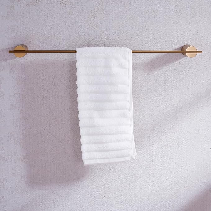 RARANDOM Champagne Bronze Bathroom Hardware Set 5 Pieces Include 24 inch Towel Bar Towel Ring Toilet Paper Holder Towel Hook for Bathroom,SUS304 Stainless Steel.RD96068S-5CB-2