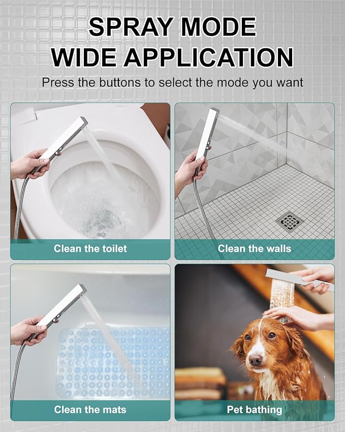 Shower Faucet Set Rainfall Shower System with Square Showerhead and Handle Set Fixture with 2 in 1 Function Handheld Sprayer Wall Mounted Trim Repair Kit Rough-in Valve 12 Inch Polish Chrome