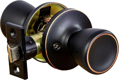 Design House Terrace Interior Door Knobs, Universal Passage Door Handle – Round Closet Door Knobs for Home Improvement - Oil Rubbed Bronze Dummy Door Knob, Design House 728717