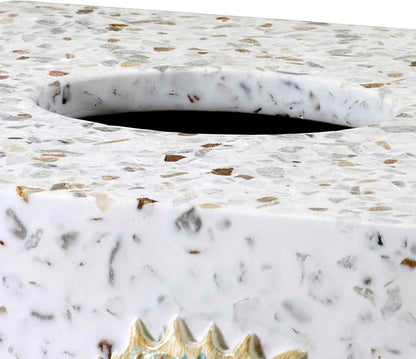 Avanti Linens - Tissue Box Cover, Guest Bathroom Essentials, Sea Inspired Bathroom Decor (Coastal Terrazo Collection)