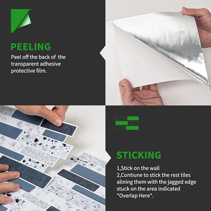 LONGKING Peel and Stick Backsplash Tile for Kitchen, Stick on Tile on Wall, Bathroom | Peel and stick backsplash, self-adhesive wall tile, waterproof, kitchen bathroom wall