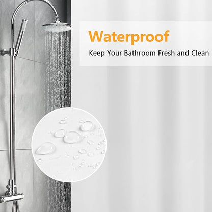 Seenus Waterproof Fabric Shower Curtain Liner 78'' Wide with 3 Large Magnets, 78 x 78 inch Extra Long and Large Shower Liner Washable, White Cloth Bathroom Shower Curtain Lightweight