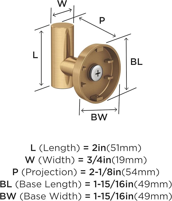 Amerock BH26542CZ | Champagne Bronze Single Robe Hook | 2-1/4 inch (57 mm) Length Towel Holder | Arrondi | Towel Hook for Bathroom | Bathroom Hardware | Bath Accessories