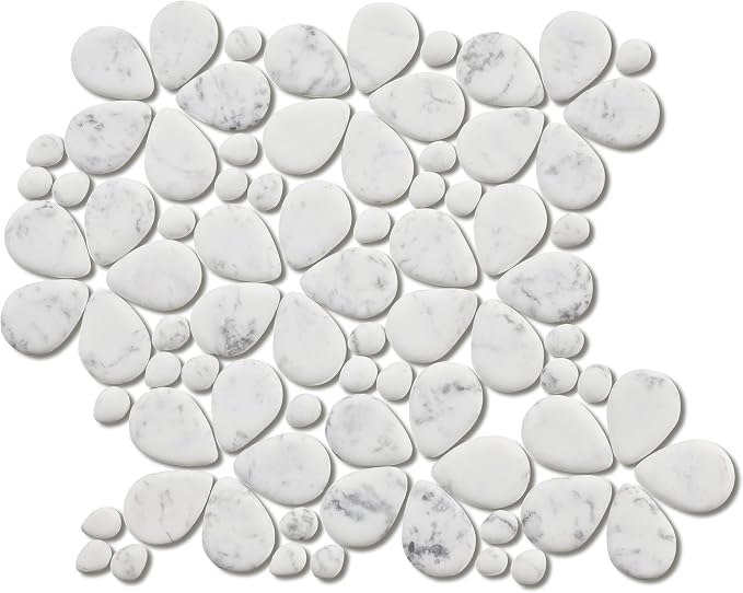 5 Sheets Marble Flowers Mosaic Wall and Floor Tiles for Bathroom and Kitchen 13.39 * 11.02 Inches 1.02 sq.ft