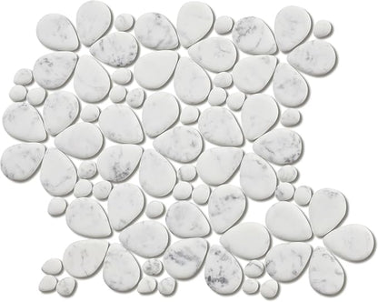 5 Sheets Marble Flowers Mosaic Wall and Floor Tiles for Bathroom and Kitchen 13.39 * 11.02 Inches 1.02 sq.ft