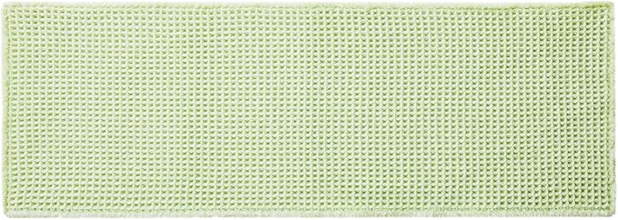 TYUU Waffle Runner Rug Bathroom, Long Boho Bath Mat, 60x24 Pale Green | Super Absorbent Quick Dry Bath Rug, Non-Slip Backing, Soft Waffle Washable Farmhouse Bathroom Mats, Tub, Shower & Home Decor