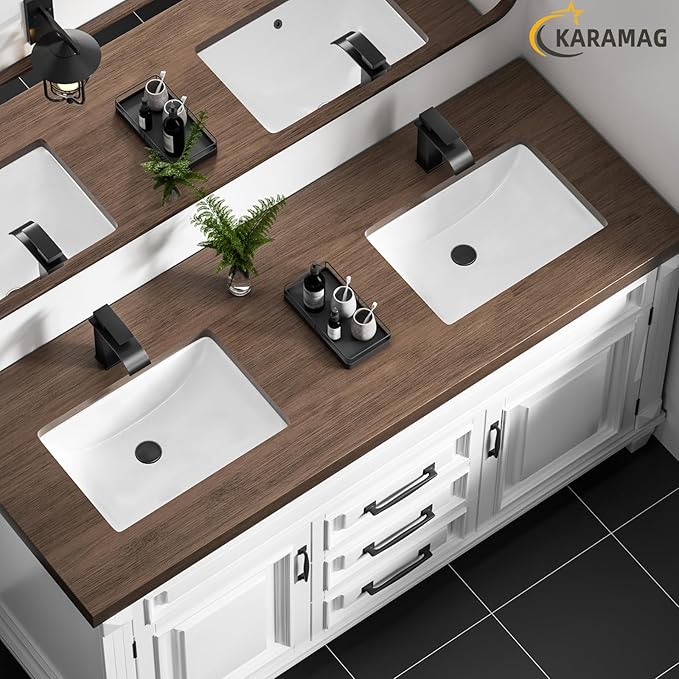 Durable Rectangle Undermount Sink Vitreous Ceramic Lavatory Vanity Bathroom Restroom Sink Pure White (18.3"X13.0")