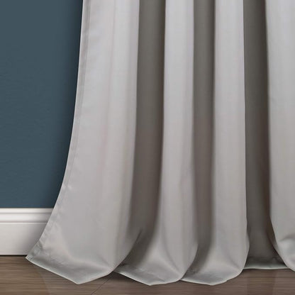 Lush Decor Weeping Flower Light Filtering Window Curtain Panels, Pair, 52"W x 95"L + 2" Header, Gray - Charming Modern Floral Curtains for Living Room, Dining Room, & Bedroom