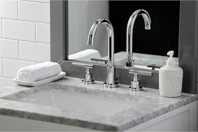 Fauceture FSC8921CKL Kaiser Widespread Bathroom Faucet with Pop-Up Drain, Polished Chrome