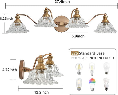 Brass 4 Light Vanity Lights for Bathroom Vanity Light Fixtures Bathroom Light Fixture