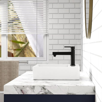 Vessel Sink 24x17.7 Inch, Square Ceramic Bathroom Vessel Sink, Drop-In Above Counter Vanity Sink for Bathroom, White Wash Basin Bowl