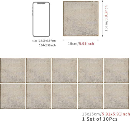 Alwayspon Stone Effect Vinyl Sticker Peel and Stick, Self-Adhesive Wall Tile Transfers Backsplash Sticker Decal for Kitchen Bathroom, 6x6inch/15x15cm 30Pcs, T026