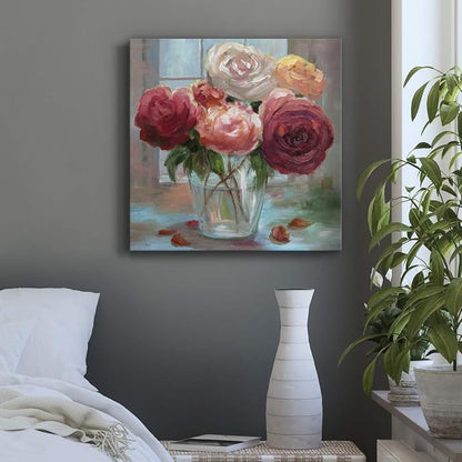 Renditions Gallery Rose Society Wall Art, Premium Gallery Wrapped Canvas Decor, Ready to Hang, 16 in H x 16 in W, Made in America Print