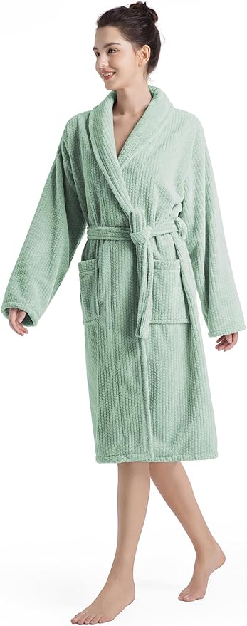 Plush Bath Robes For Women After Shower,Soft Long Towel Robe,Quick Dry&Warm Womens Bathrobe