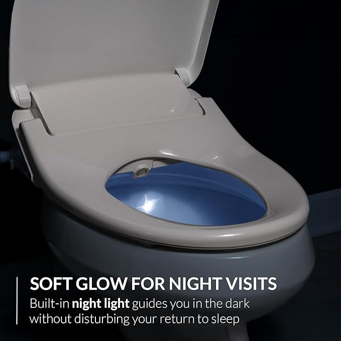 Bio Bidet USPA PRO Modern Bidet Seat, Warm Water, Heated Seat & Dryer, Remote Control, Round