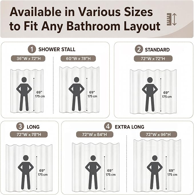 Linen Shower Curtain Boho Cream Shower Curtain with Tassels 72"W x 78"L | Thick linen-poly blend, soft textured drape, handcrafted fringe, neutral rustic farmhouse bathroom decor