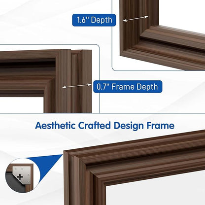 WEER Retro Copper Bathroom Mirror, 40x30 Inch Bronze Oil Rubbed Framed Mirror, Rectangle Classic Vintage Framed Wall Mirror, Farmhouse Vanity Mirror, Tempered Glass, Vertically or Horizontally